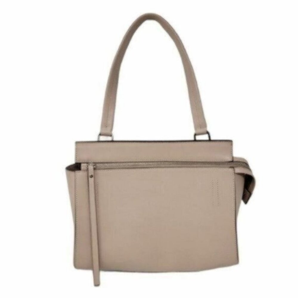 Alberta Di Canio | Italian Leather Full Zip Satchel Handbag Light Pink blush